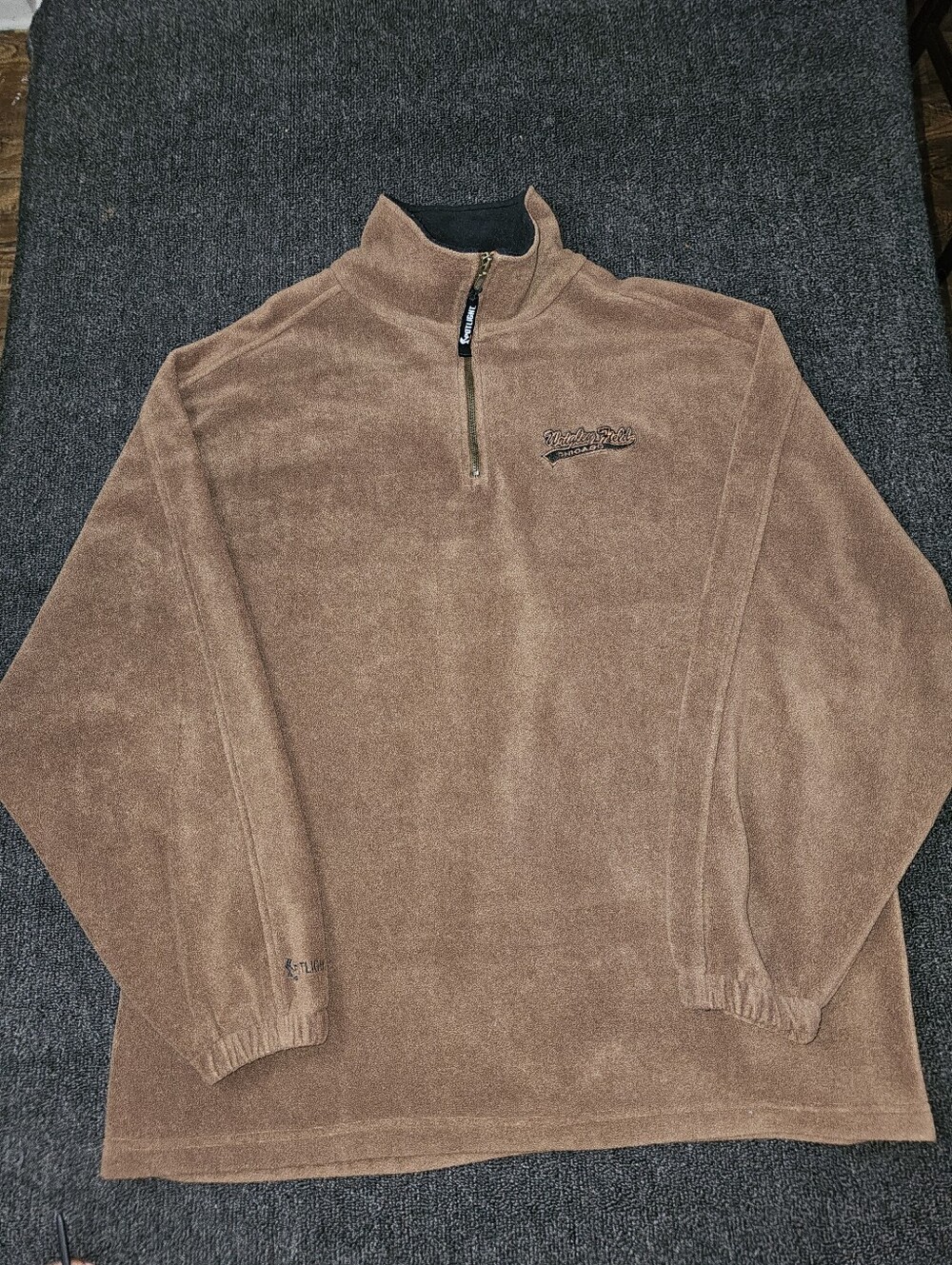Vintage Spotlight Wrigley Field Chicago Brown 1/4-Zip Fleece Pullover Men's XL
